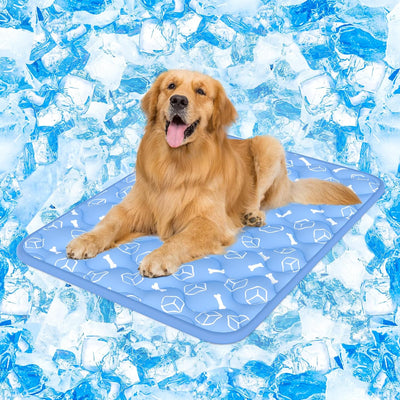 Rywell Dog Cooling Mat,110 * 80cm Thicken Dog Cooling Mat Extra Large, Internal Waterproof& Endothermic Color Changing Arc-Chill Cooling Fiber(QMAX>0.5) for Pet, Washable&Non-Toxic&Non-Slip